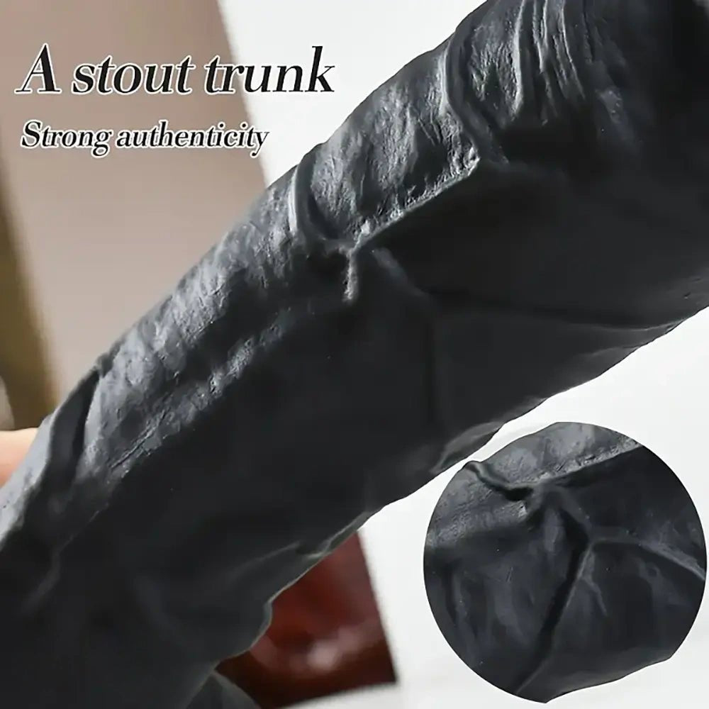 Black Realistic Dildo 9.4 in - Big Suction Cup Dildo