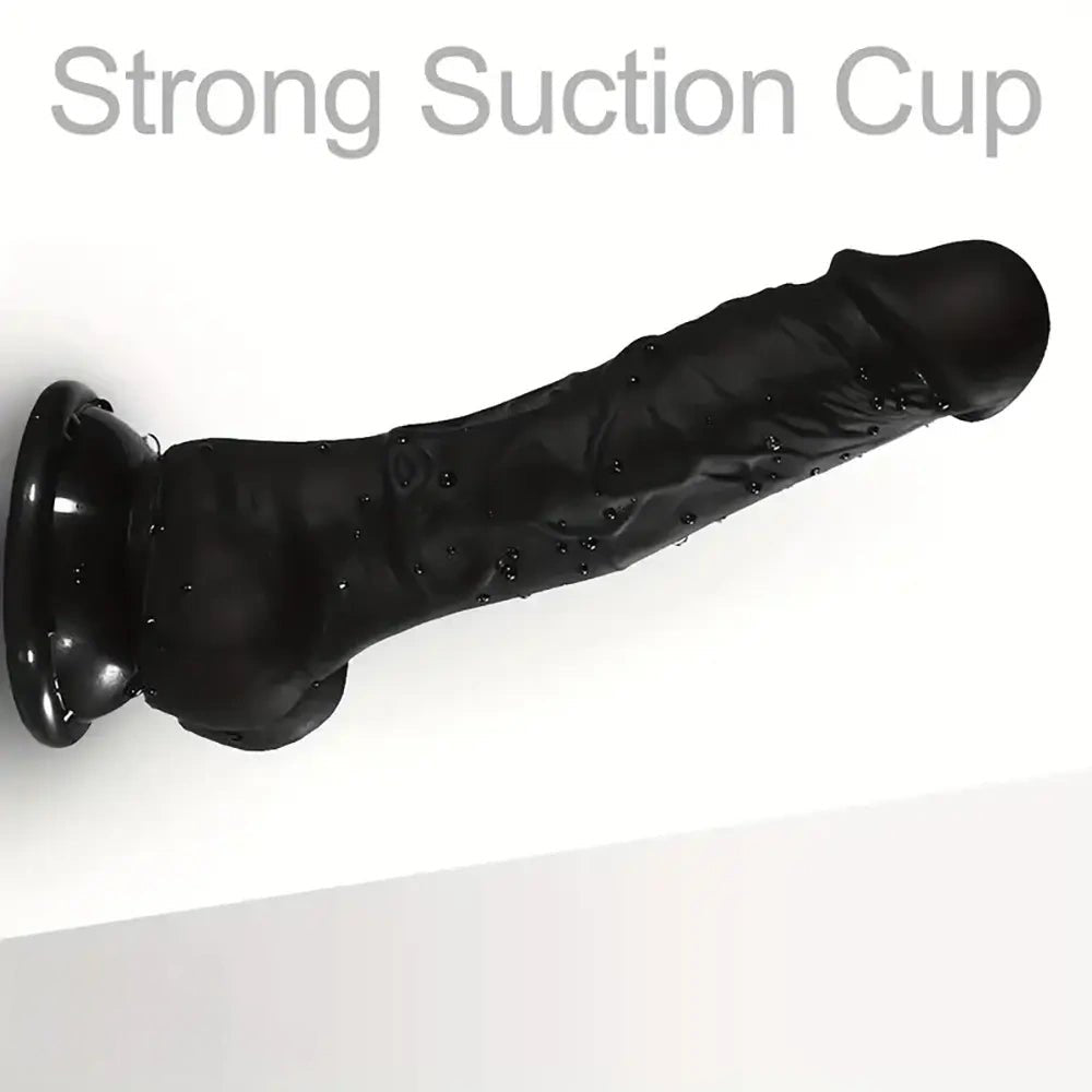 Black Silicone Suction Cup Dildo 6.9in - Realistic Dildo