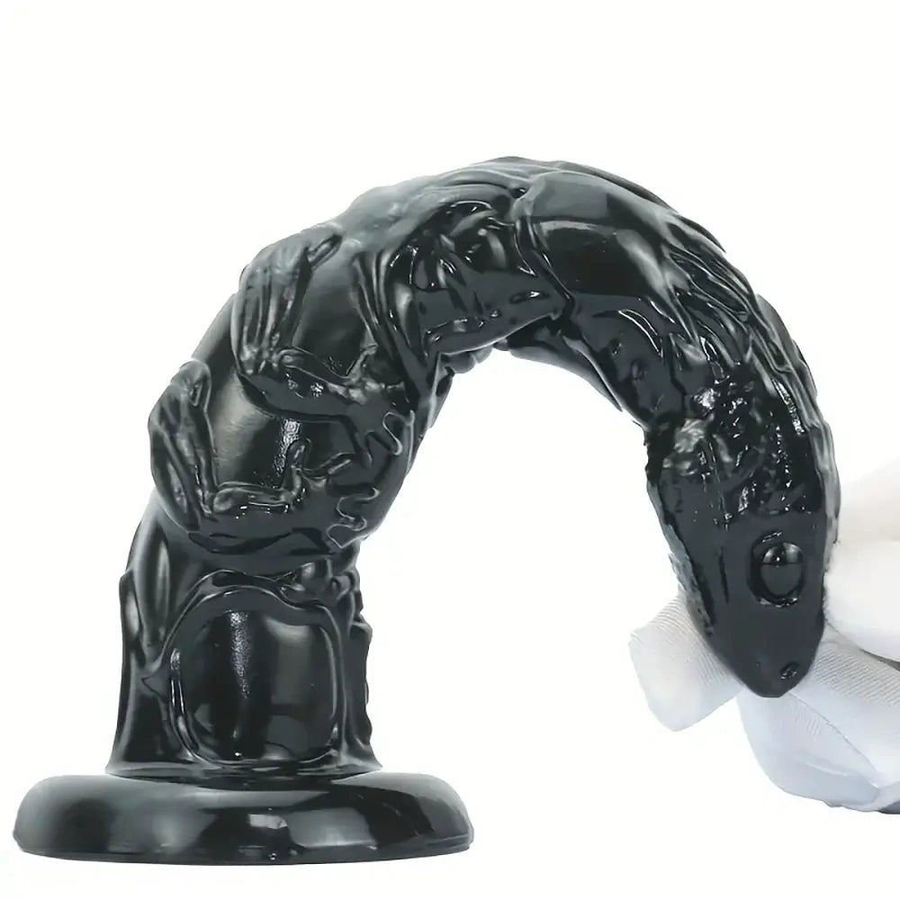 Black Snake Scale PVC Dildo - Animal Fantasy Dildo