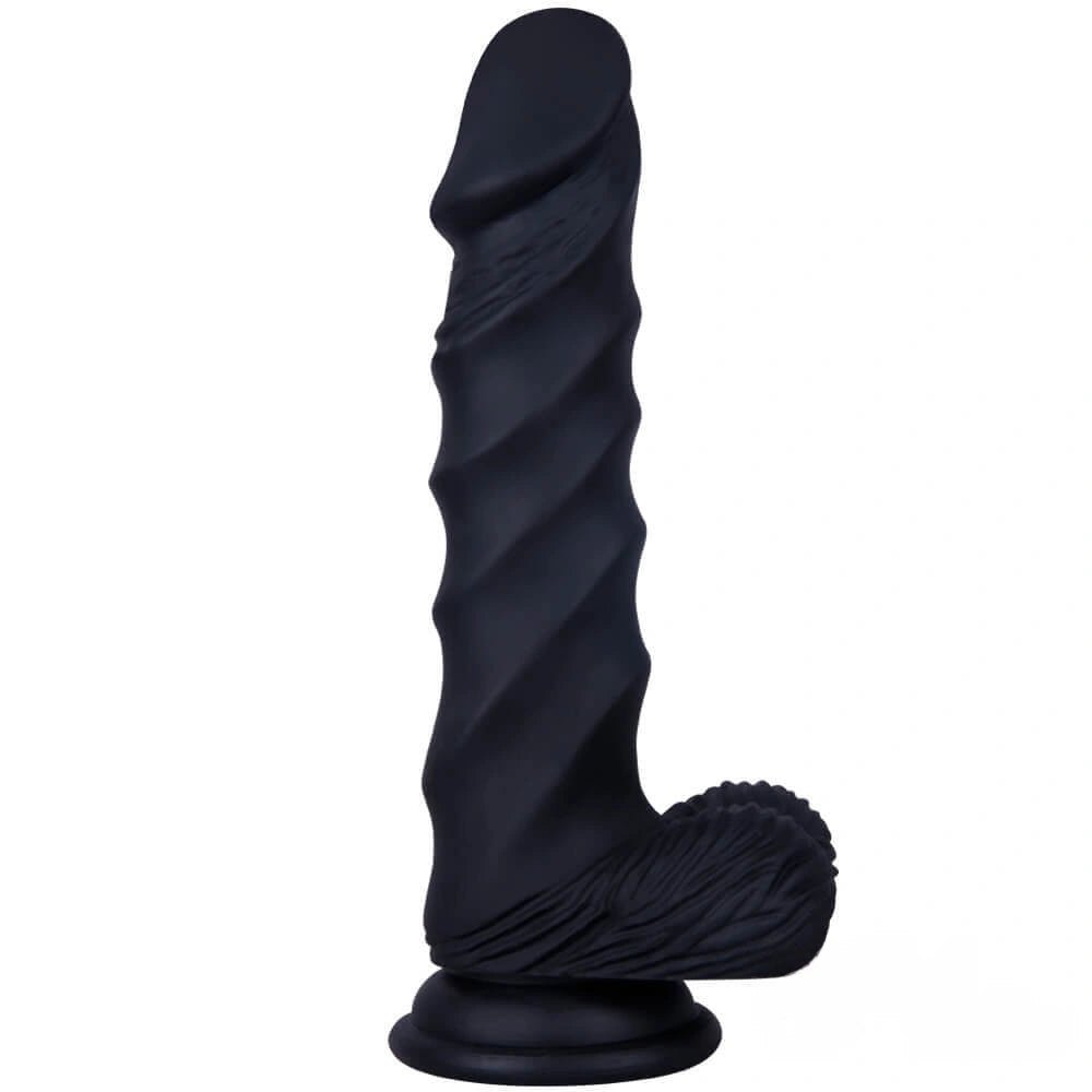 Black Spiral Fantasy Dildo 8 in - Monster Spiral Dildo