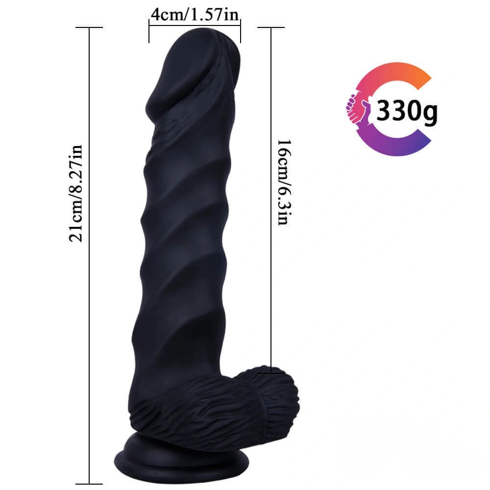 Black Spiral Fantasy Dildo 8 in - Monster Spiral Dildo