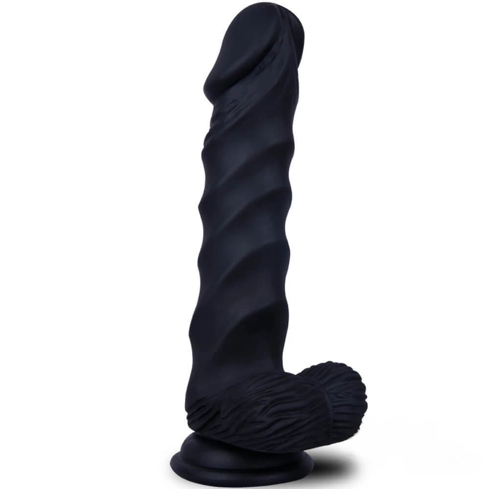 Black Spiral Fantasy Dildo 8 in - Monster Spiral Dildo