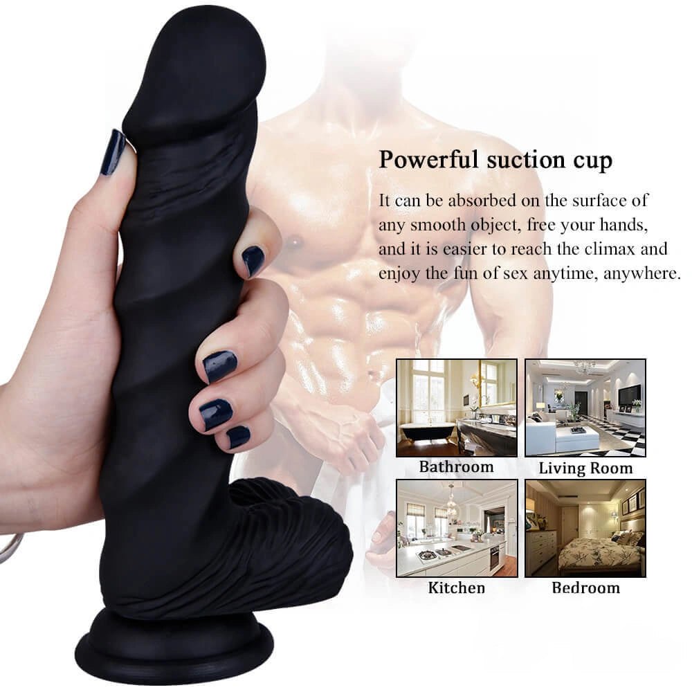 Black Spiral Fantasy Dildo 8 in - Monster Spiral Dildo