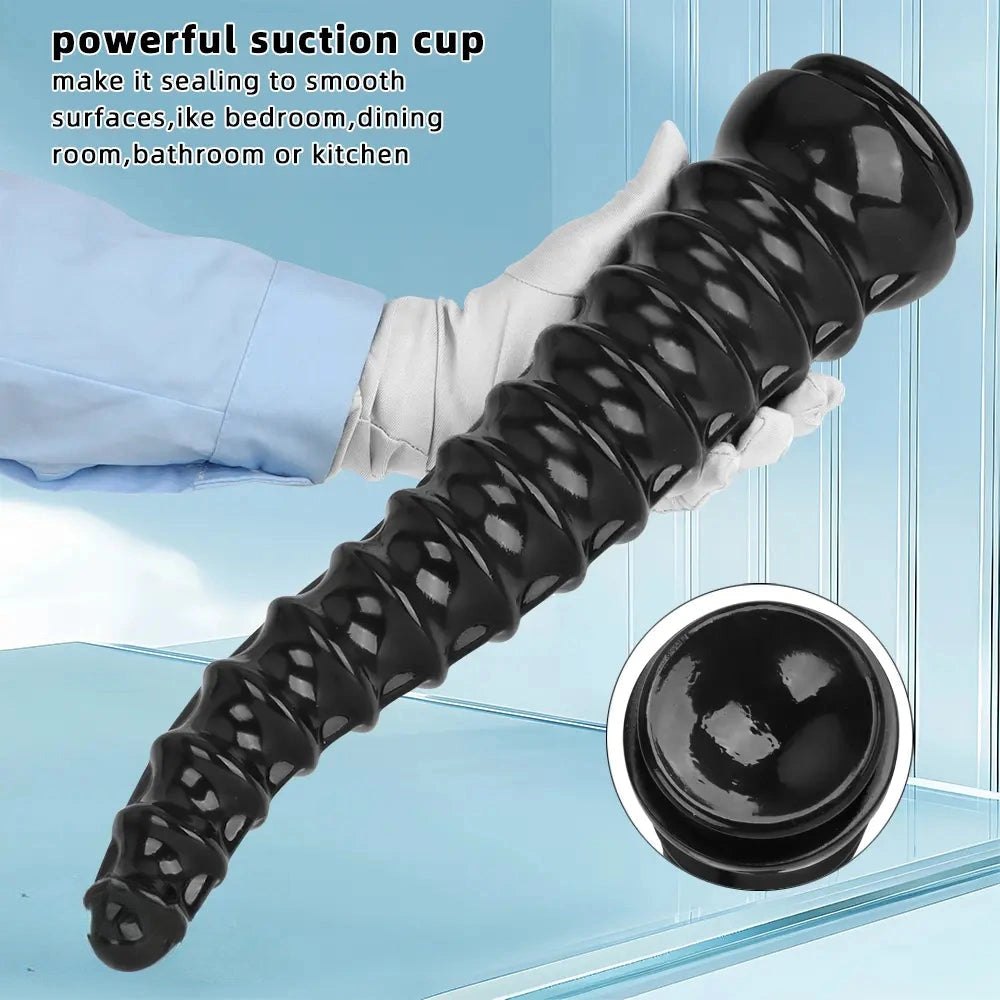 Black Spiral Tip Anal Dildo - Realistic Dildo In 3 Sizes