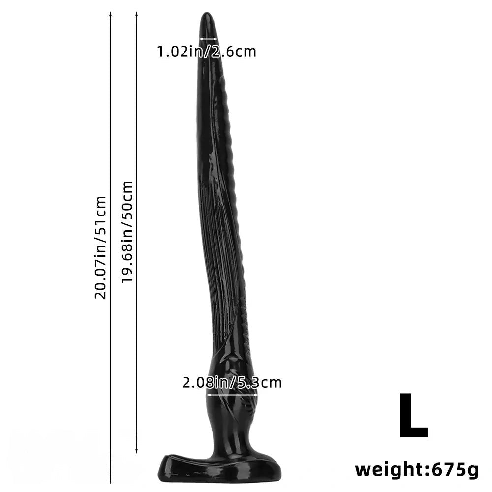 Black Tapered Anal Dildo - PVC Anal Training Dildo