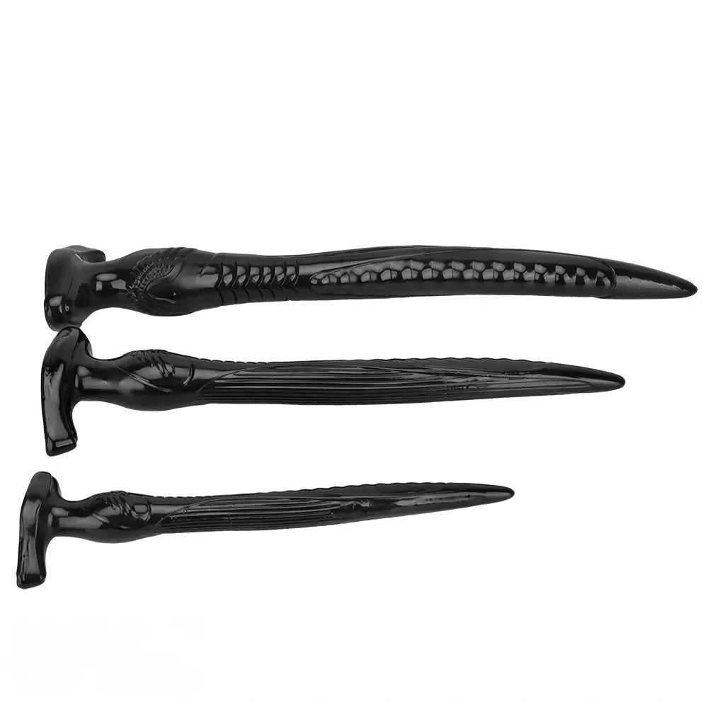 Black Tapered Anal Dildo - PVC Anal Training Dildo