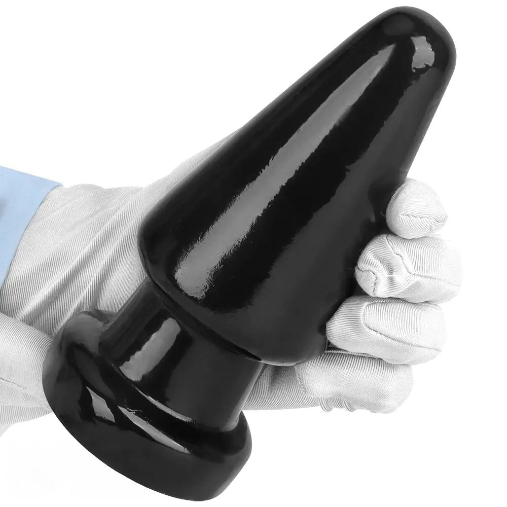 Black Tapered Suction Base Dildo - PVC Anal Dildo
