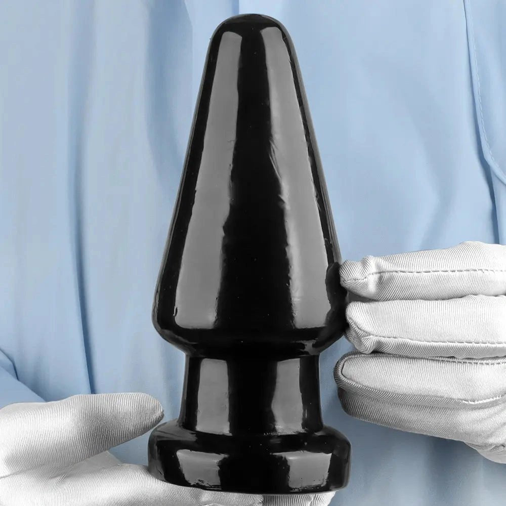 Black Tapered Suction Base Dildo - PVC Anal Dildo