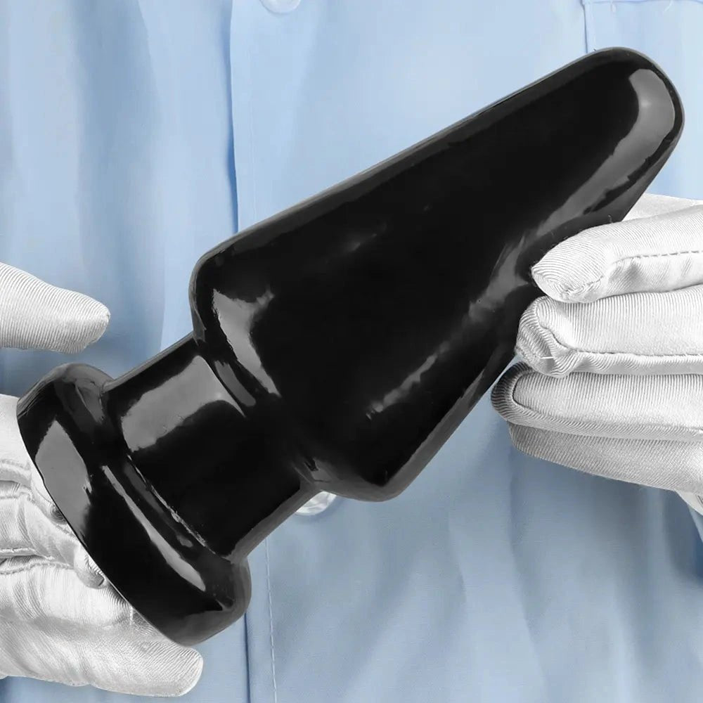 Black Tapered Suction Base Dildo - PVC Anal Dildo