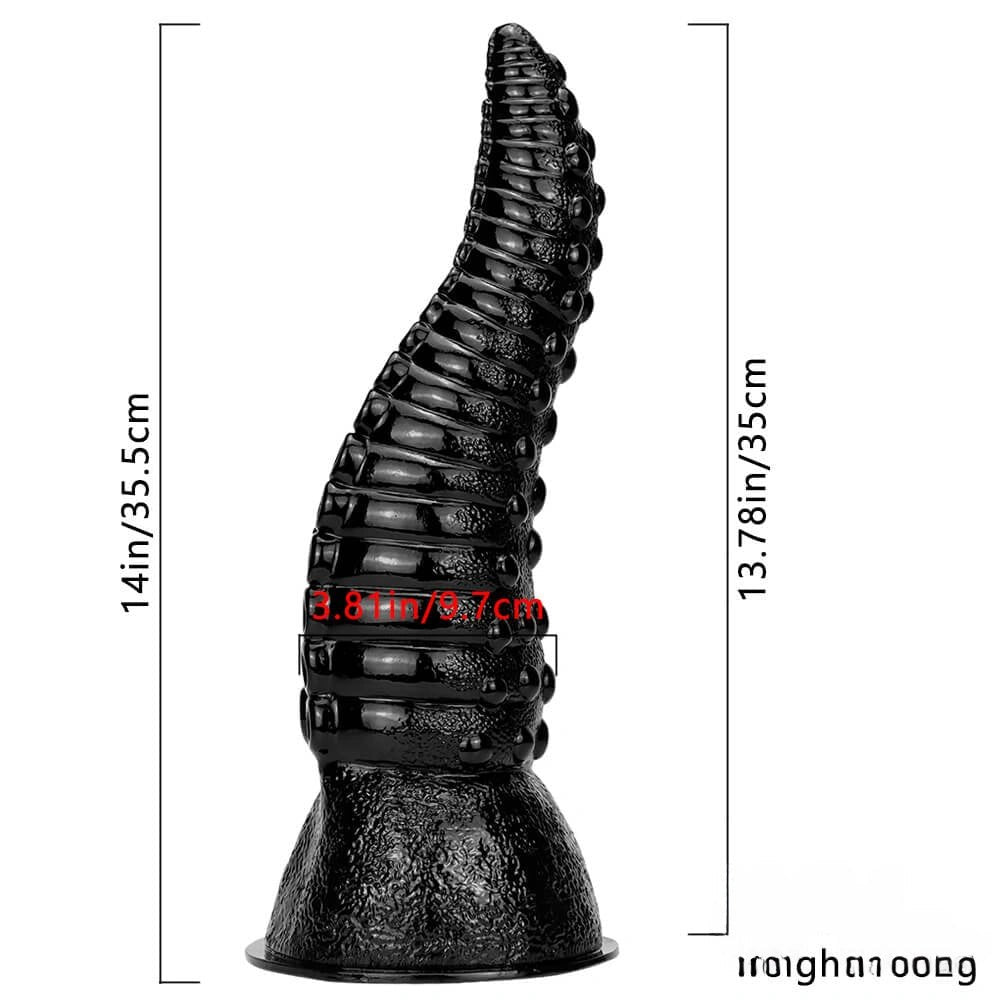 Black Tentacle Fantasy Dildo 14 in - Ridged Tentacle Dildo