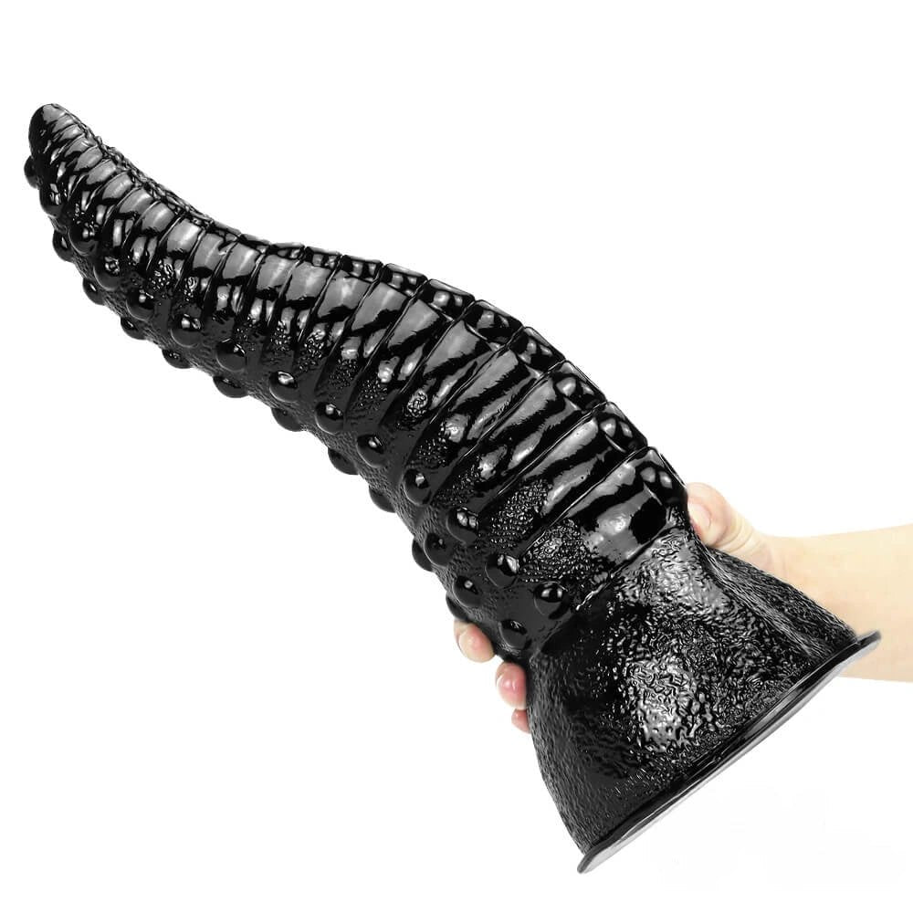 Black Tentacle Fantasy Dildo 14 in - Ridged Tentacle Dildo