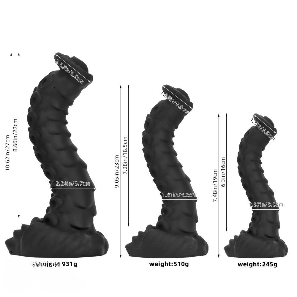Black Tentacle Fantasy Dildo - Silicone Fantasy Dildo
