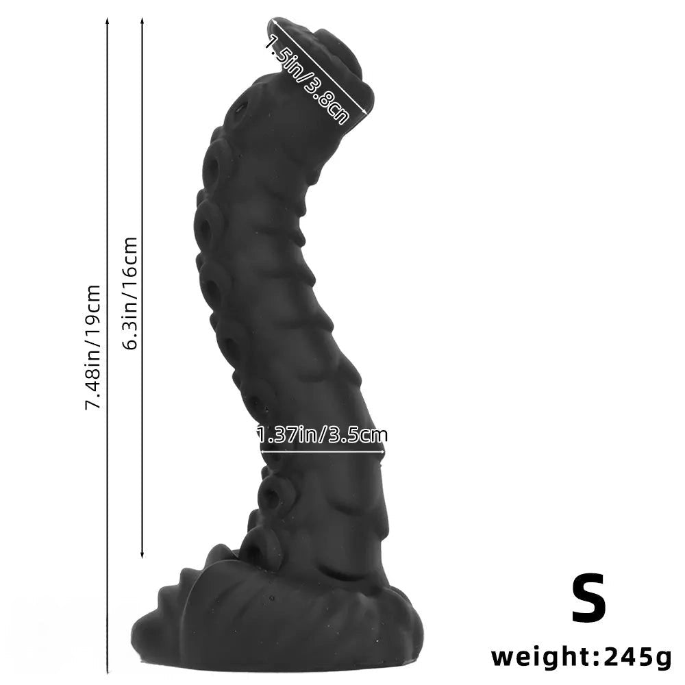 Black Tentacle Fantasy Dildo - Silicone Fantasy Dildo