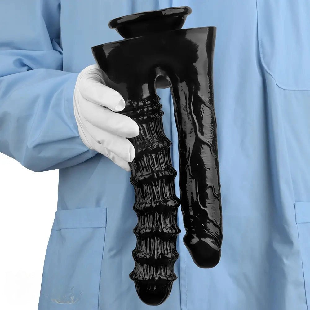 Black Twin Shaft Double Dildo - Realistic Double Dildo 10.82in