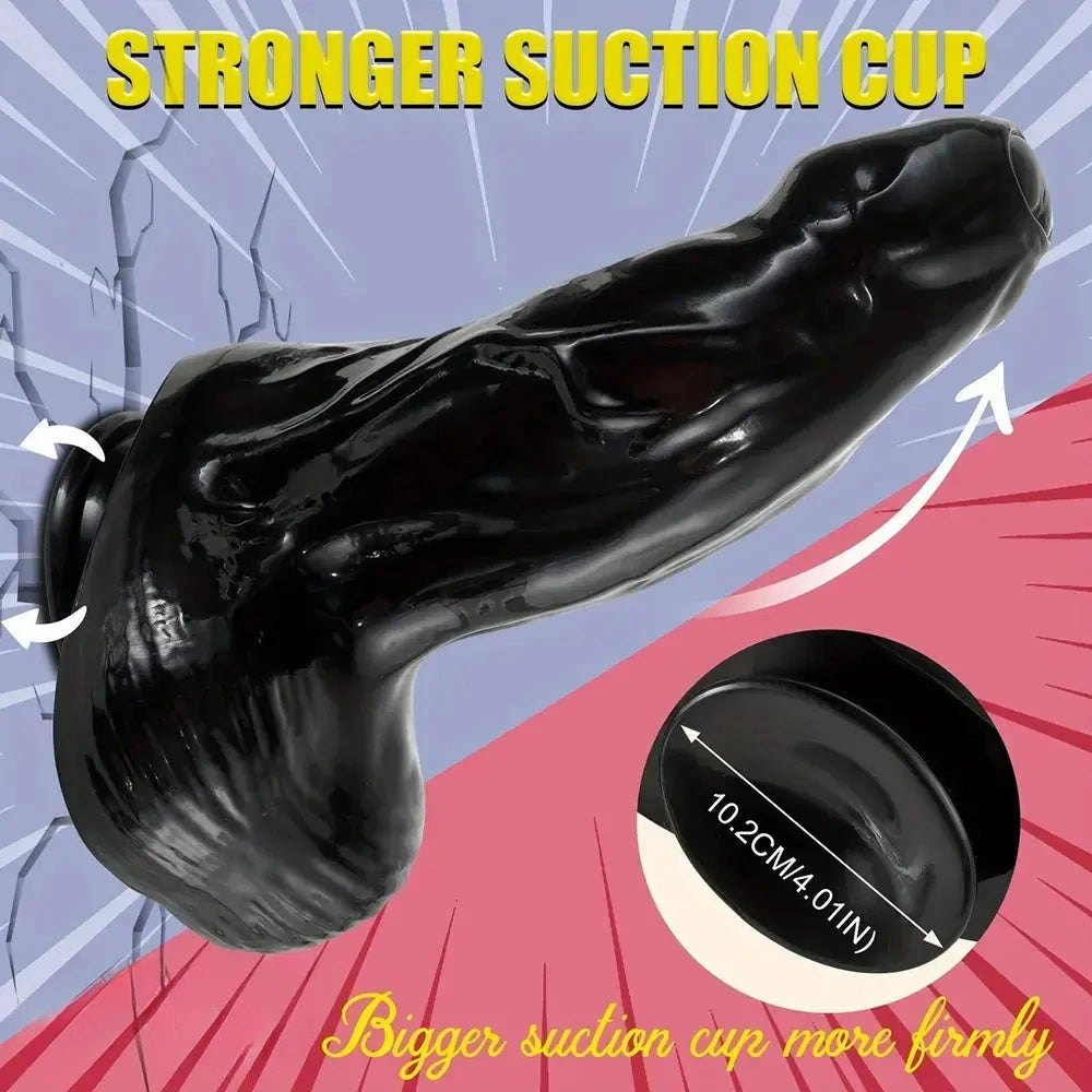 Black Uncut Anal Dildo - Huge Realistic Big Dildo