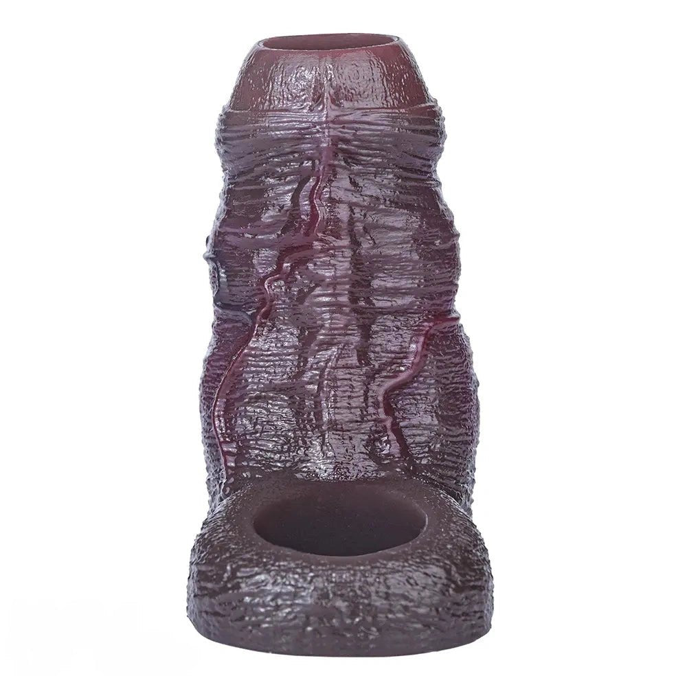 Black Wearable Penis Sleeve - Realistic Silicone Sleeve