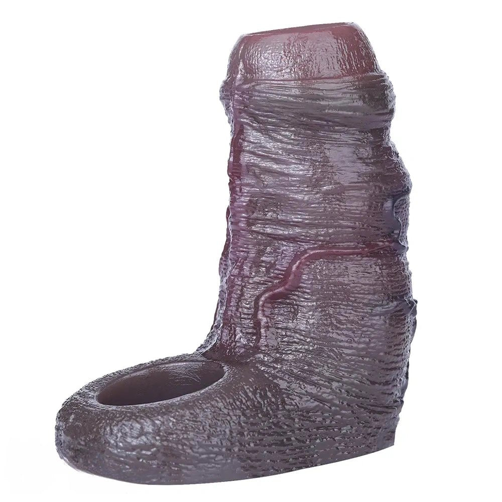 Black Wearable Penis Sleeve - Realistic Silicone Sleeve