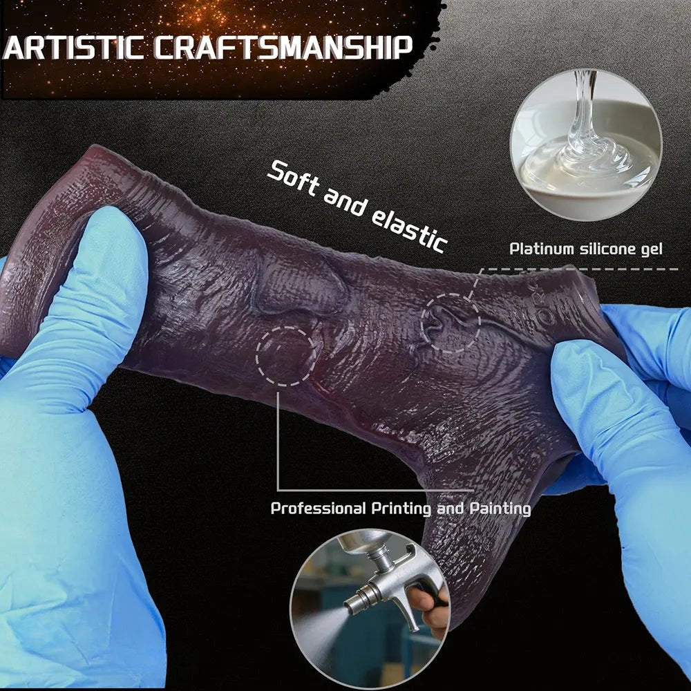 Black Wearable Penis Sleeve - Realistic Silicone Sleeve