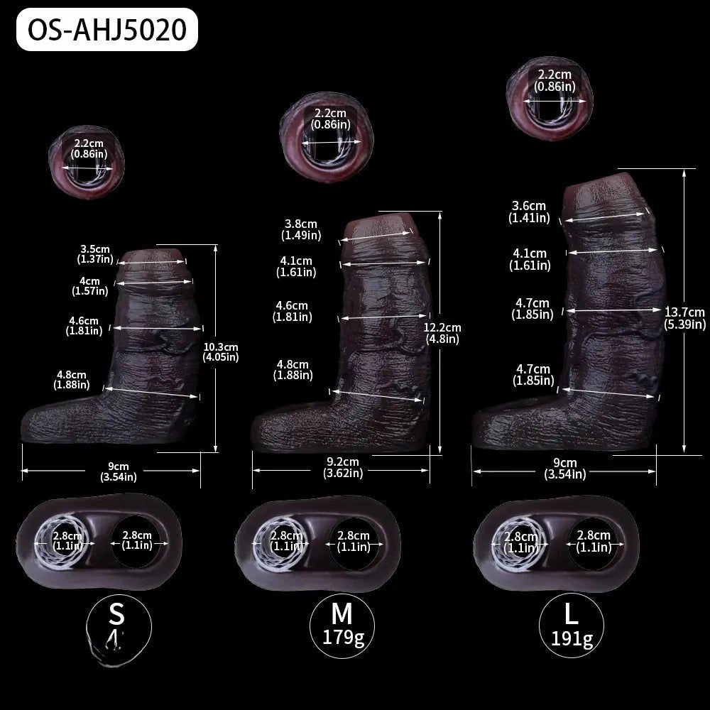 Black Wearable Penis Sleeve - Realistic Silicone Sleeve