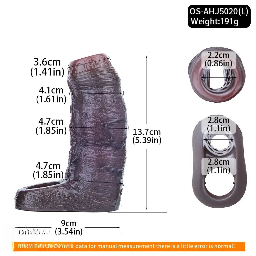 Black Wearable Penis Sleeve - Realistic Silicone Sleeve