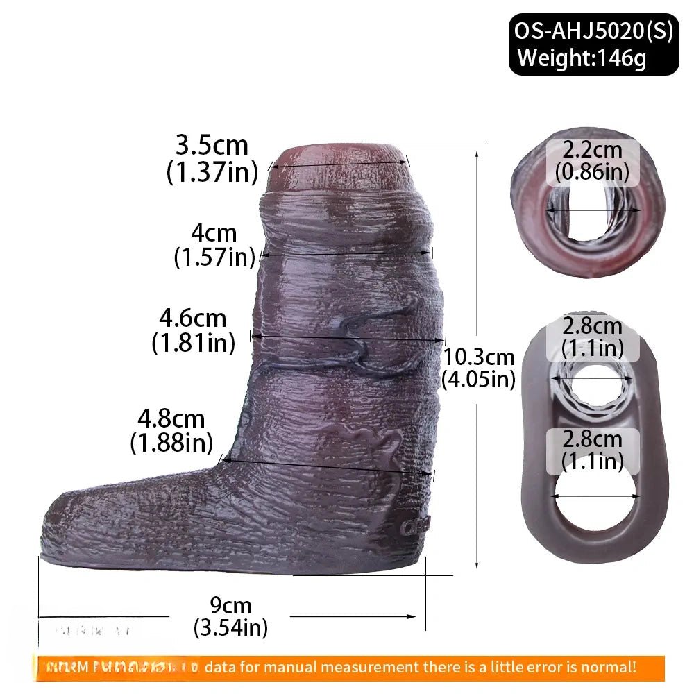 Black Wearable Penis Sleeve - Realistic Silicone Sleeve