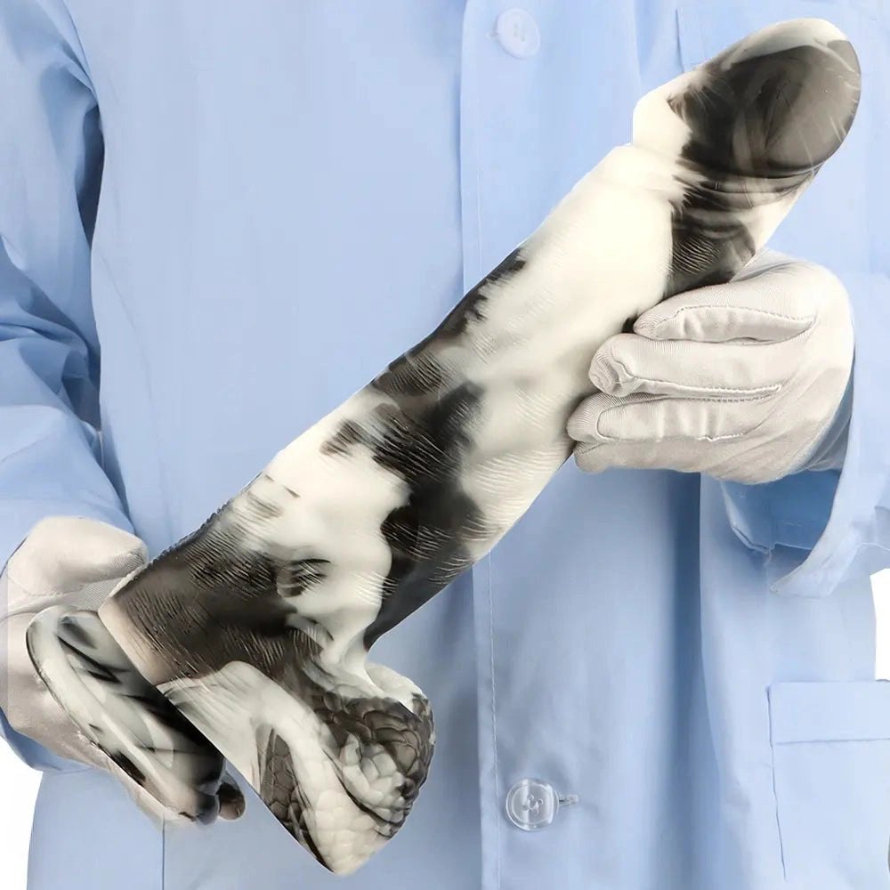 Black White Realistic Dildo 13in - Extra Thick Realistic Dildo