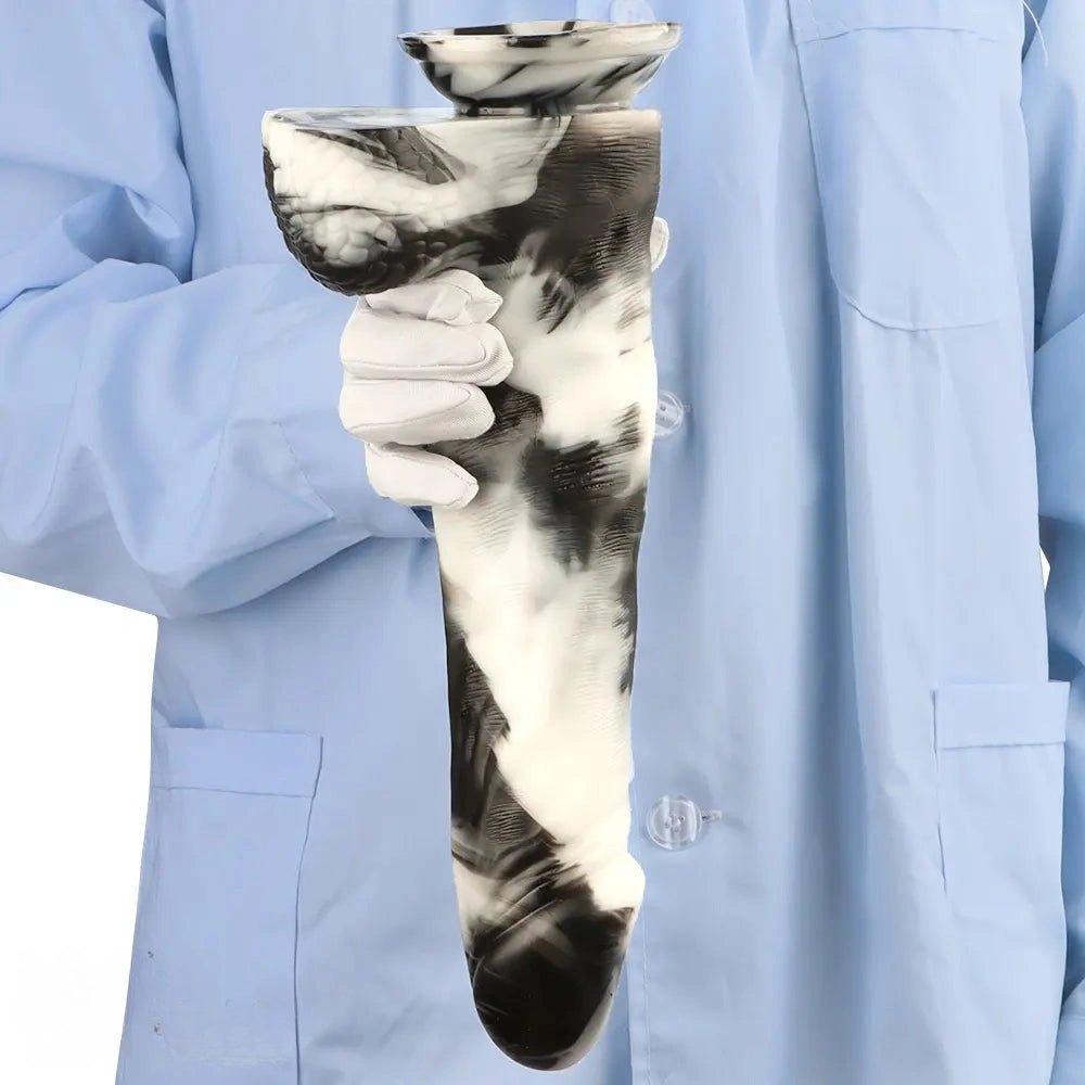 Black White Realistic Dildo 13in - Extra Thick Realistic Dildo