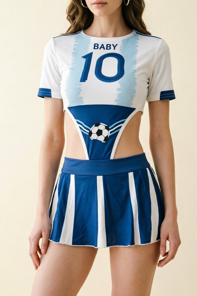 Blue Cheerleader Jersey Costume - Sexy Roleplay Costume