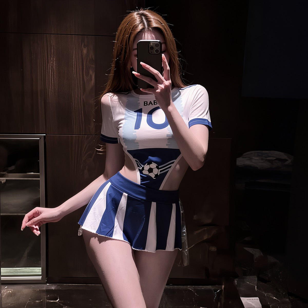 Blue Cheerleader Jersey Costume - Sexy Roleplay Costume