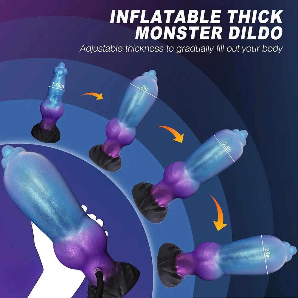 Blue Fantasy Knot Dildo 8 in - Inflatable Knot Animal Dildo