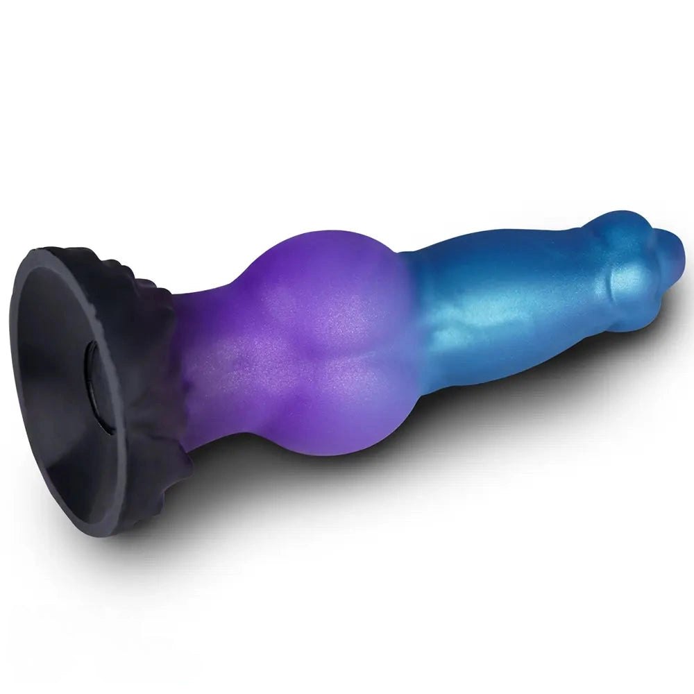 Blue Fantasy Knot Dildo 8 in - Inflatable Knot Animal Dildo