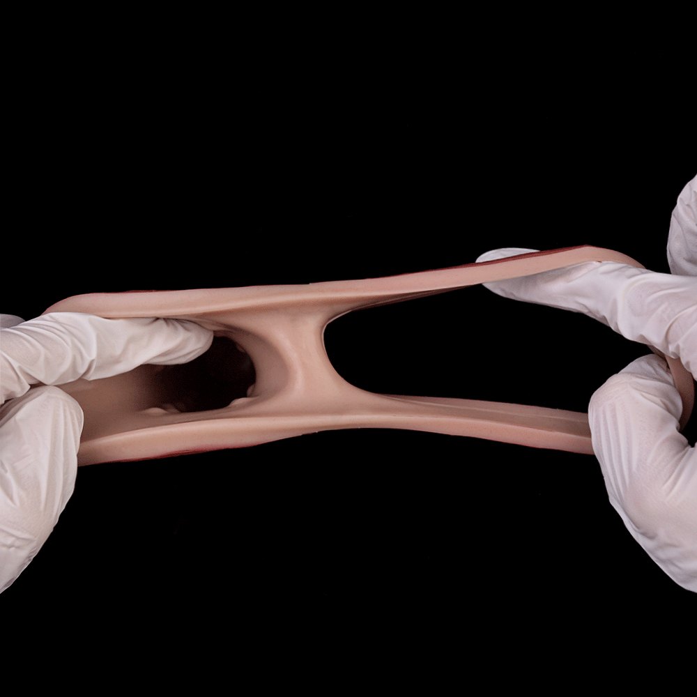 Blue Hollow Silicone Dildo Sleeve - Hollow Realistic Extender