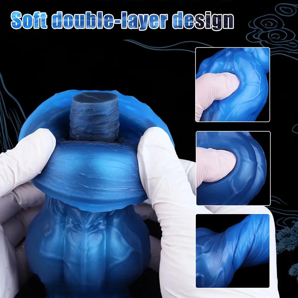 Blue Knot Animal Dildo 8.46 in - Silicone Knot Dildo