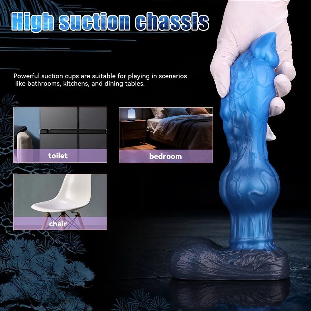 Blue Knot Animal Dildo 8.46 in - Silicone Knot Dildo