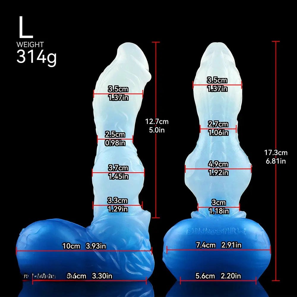 Blue Knotted Animal Dildo - Knotted Dog Dildo