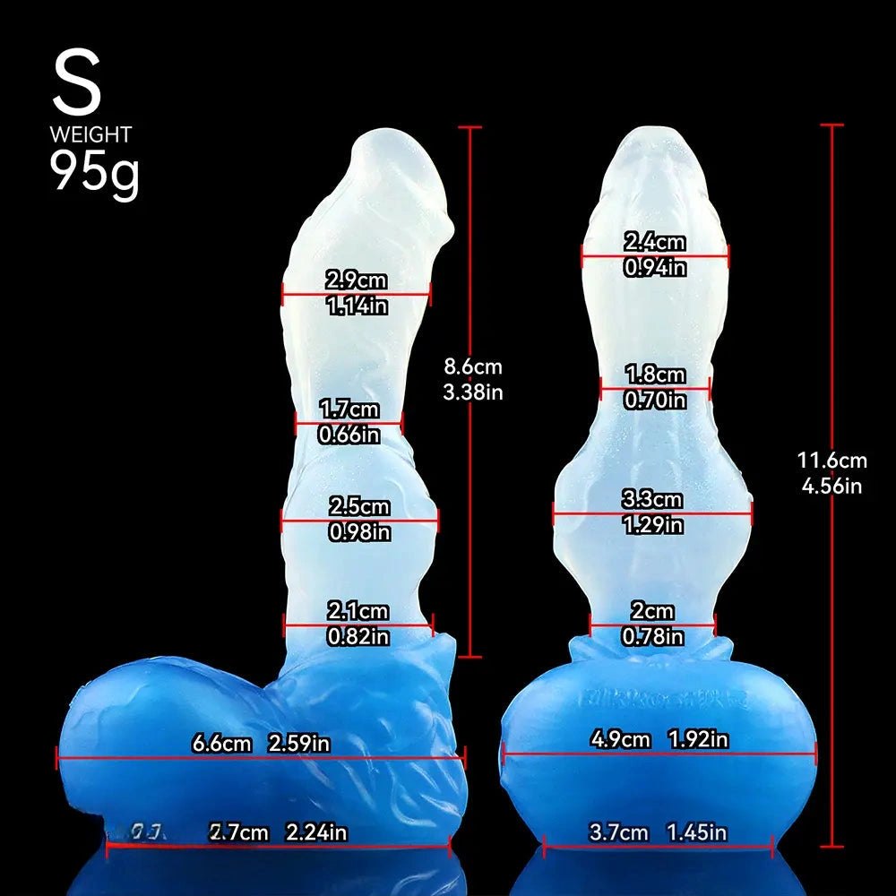 Blue Knotted Animal Dildo - Knotted Dog Dildo