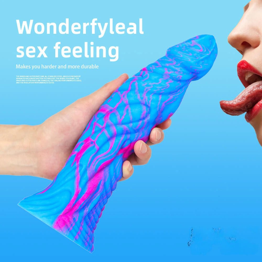 Blue Pink Swirl Fantasy Dildo - Fantasy Dragon Dildo 10.83in