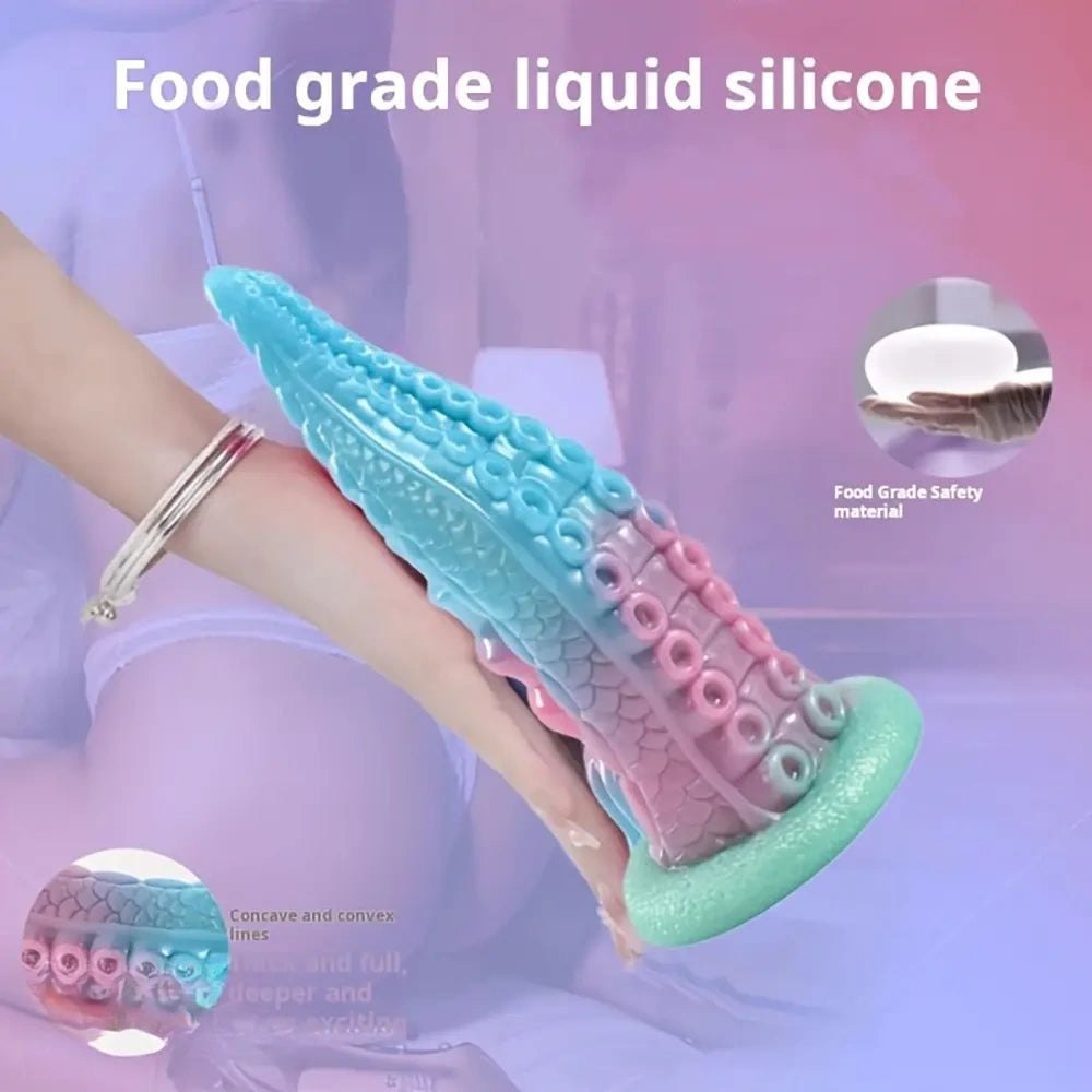 Blue Pink Tentacle Fantasy Dildo - Dragon Dildo Creature Toy