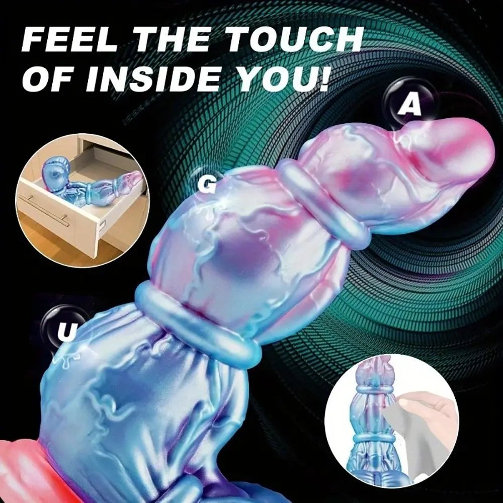 Blue Purple Knotted Animal Dildo - Animal Dildo
