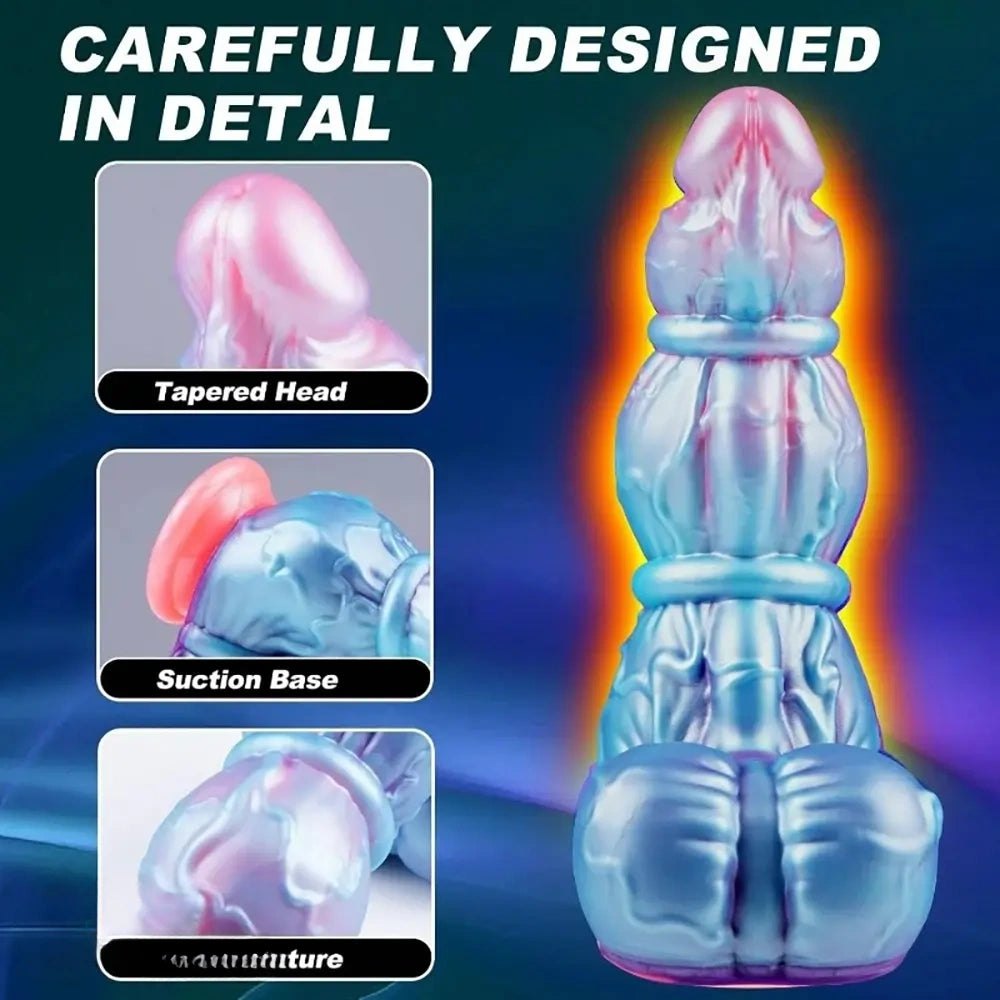 Blue Purple Knotted Animal Dildo - Animal Dildo