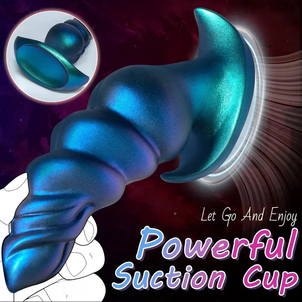 Blue Ridged Knot Anal Plug - Knotted Anal Plug S/M/L