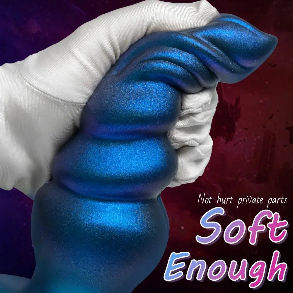 Blue Ridged Knot Anal Plug - Knotted Anal Plug S/M/L