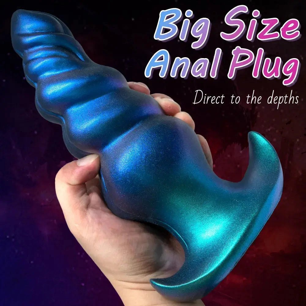 Blue Ridged Knot Anal Plug - Knotted Anal Plug S/M/L