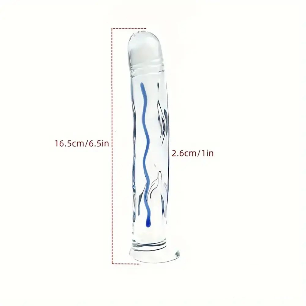 Blue Swirl Glass Dildo 6.5in - Glass Metal Dildo
