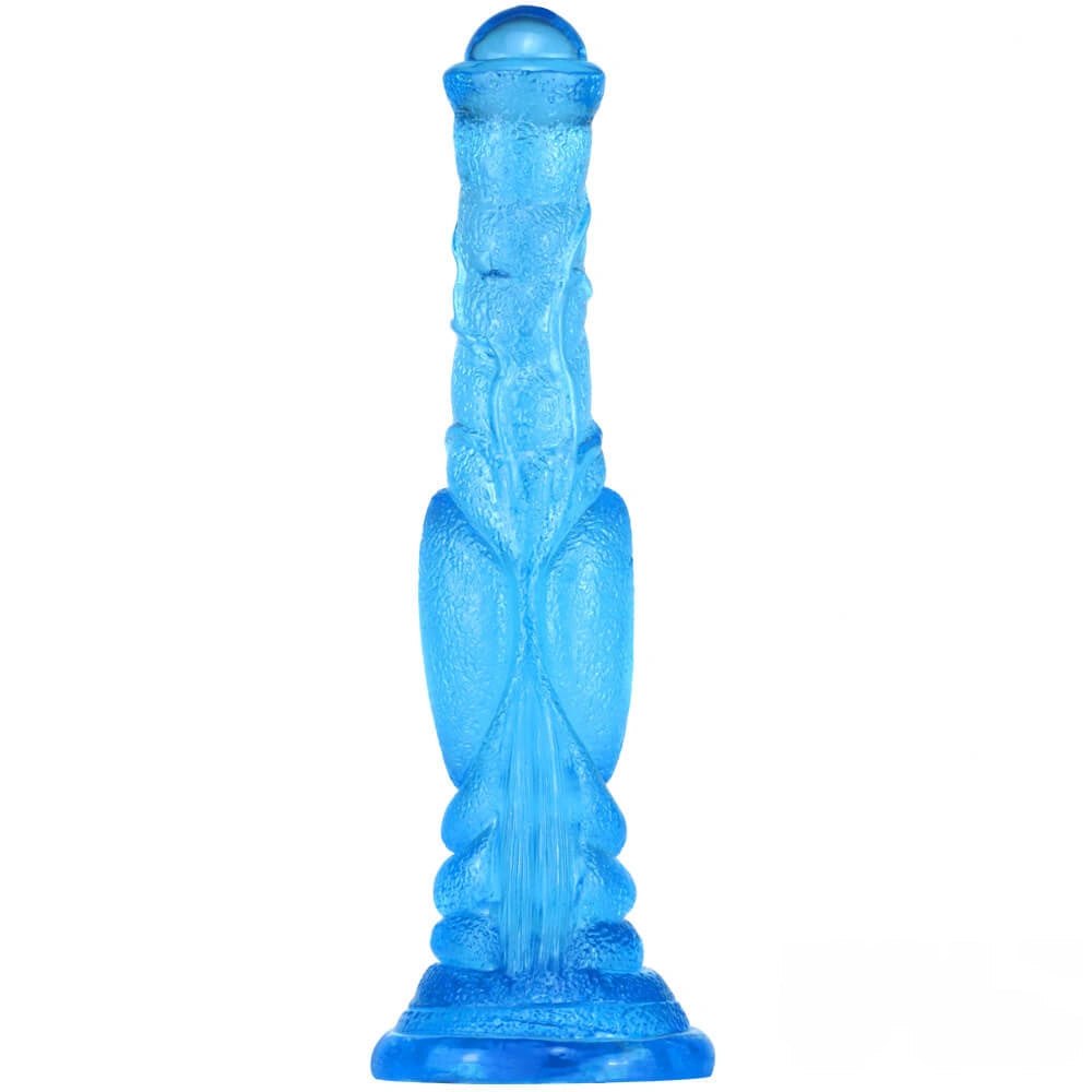 Blue Textured Fantasy Dildo - Ridged PVC Fantasy Dildo