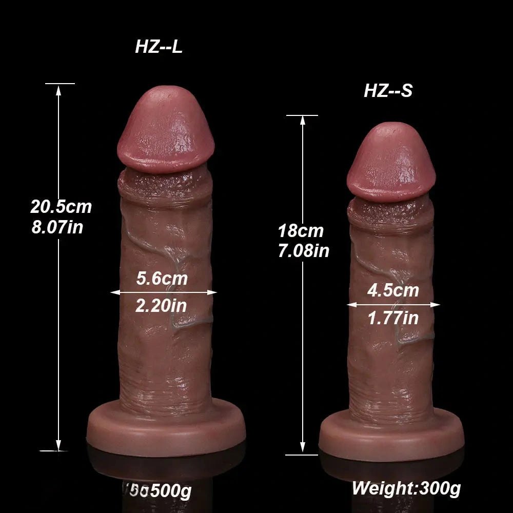 Blue Vein Brown Suction Dildo - Veined Suction Dildo