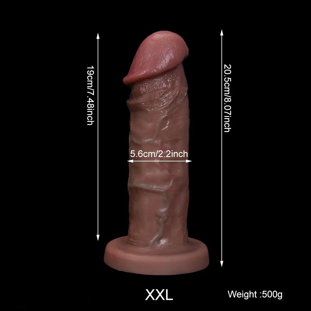 Blue Vein Brown Suction Dildo - Veined Suction Dildo