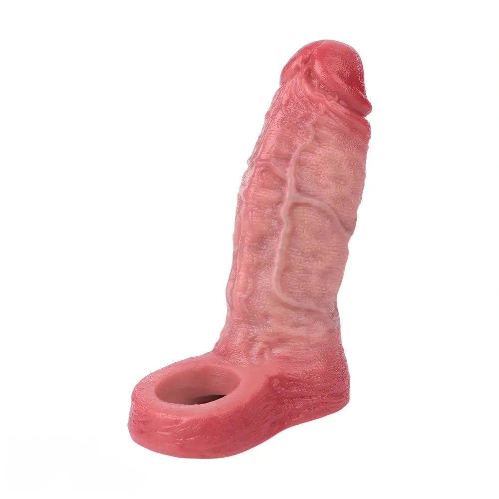 Blue Vein Realistic Cock Sleeve - Hollow Silicone Extender