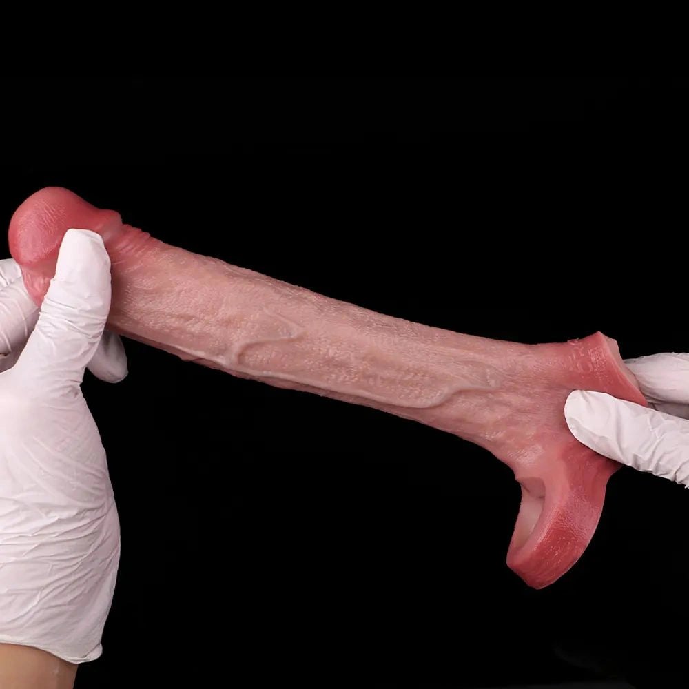 Blue Vein Realistic Cock Sleeve - Hollow Silicone Extender