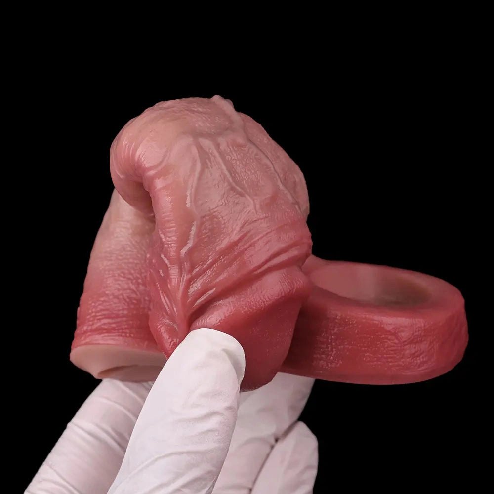 Blue Vein Realistic Cock Sleeve - Hollow Silicone Extender